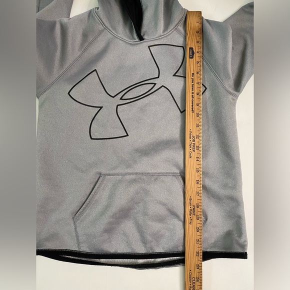 Under Armour Storm Hoodie Youth Gray and Black Fleece/ Fuzzy Water Resistant - Picture 3 of 12
